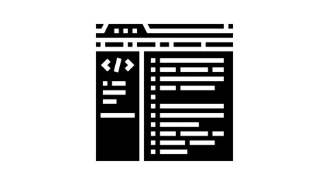 Database scripts glyph icon animation Stock Footage 326153117