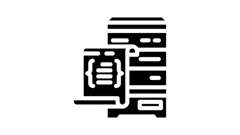 Database scripts glyph icon animation Stock Footage 326742616