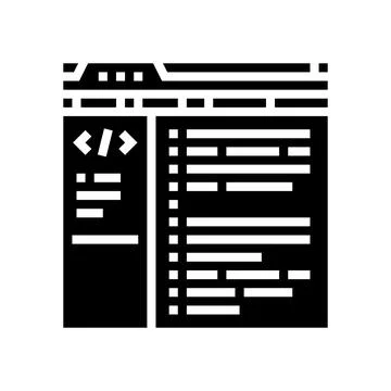 Database scripts glyph icon vector illustration Stock Illustration