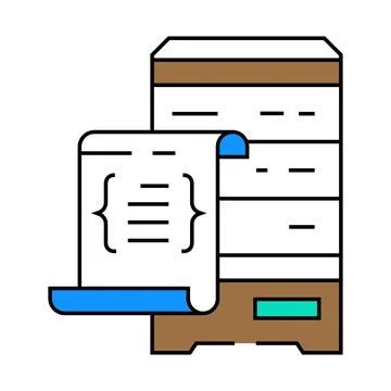 Database scripts icon color illustration Stock Illustration