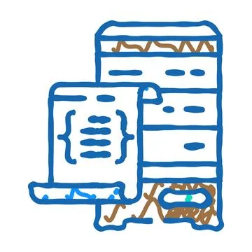 Database scripts icon doodle illustration Stock Illustration