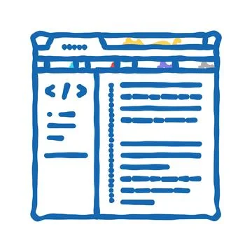 Database scripts icon doodle illustration Stock Illustration