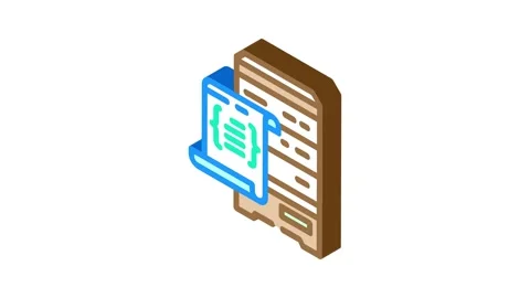 Database scripts isometric icon animation Stock Footage 327289413