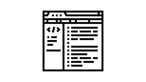 Database scripts line icon animation Stock Footage 326132255
