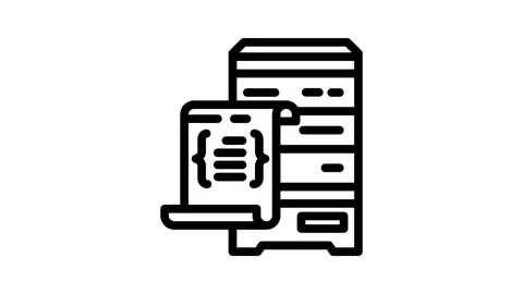 Database scripts line icon animation Stock Footage 326759764