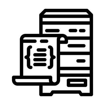 Database scripts line icon vector illustration Stock Illustration