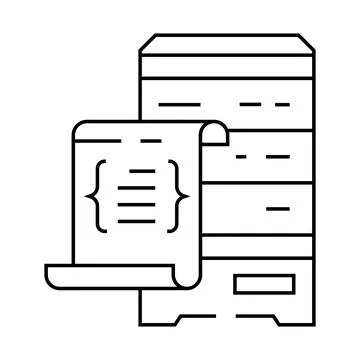 Database scripts line icon vector illustration Stock Illustration