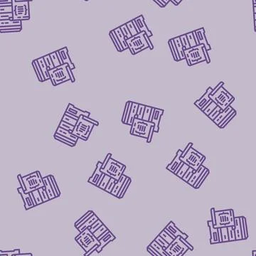 Database scripts line vector seamless pattern Stock Illustration