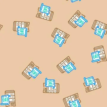 Database scripts vector seamless pattern Stock Illustration