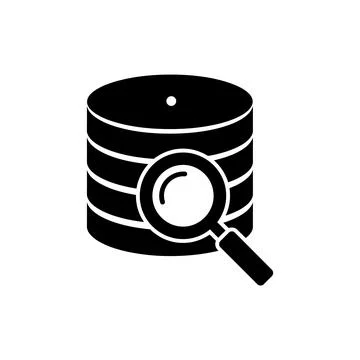 Database Search and Information Retrieval Icon Stock Illustration