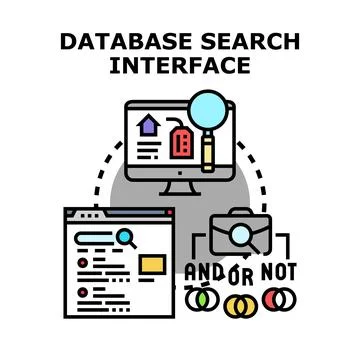 Database search interface creating structured data querying experience Illustration