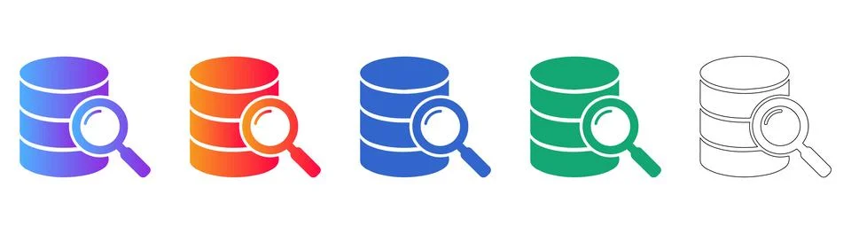 Database Search Query Icons Stockillustratie