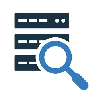 Database searching icon. Simple editable vector graphics. Illustrazione stock