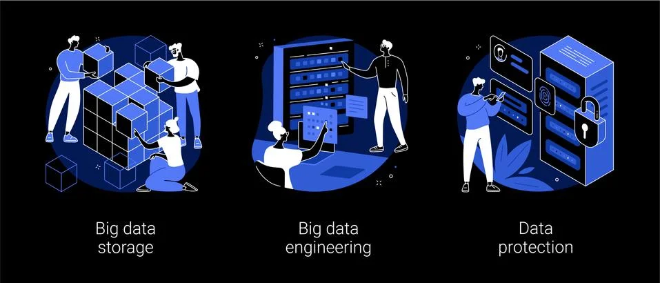 Database security abstract concept vector illustrations. 库存插图