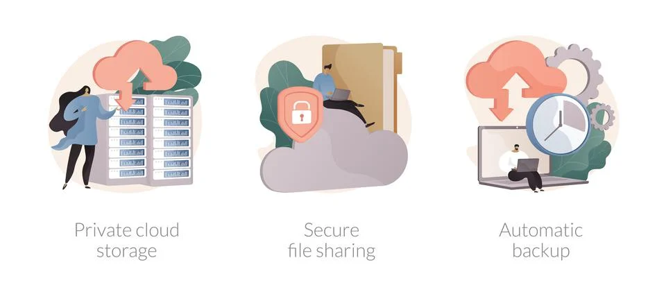 Database security abstract concept vector illustrations. Stock Illustration