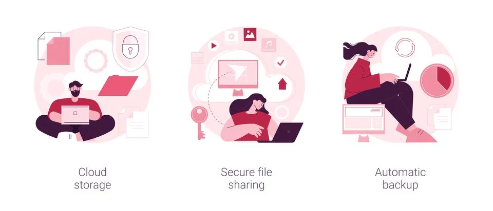 Database security abstract concept vector illustrations. Illustrazione stock