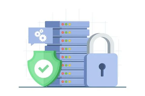 Database security concept showing hackers stealing personal data 스톡 일러스트