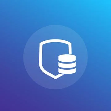 Database security, data protection, vector icon Stock Illustration