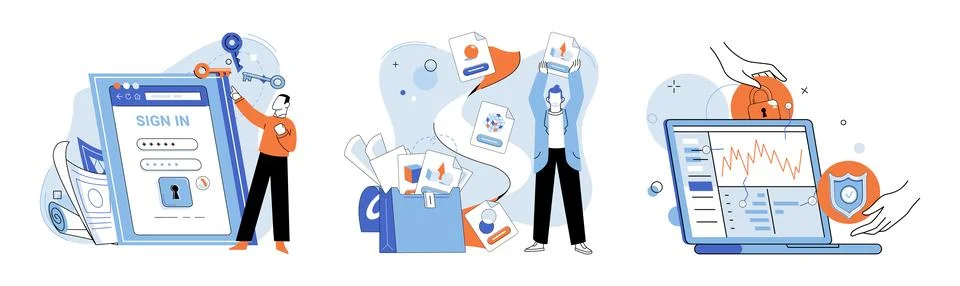 Database security. Database security is essential for protecting sensitive Stock Illustration