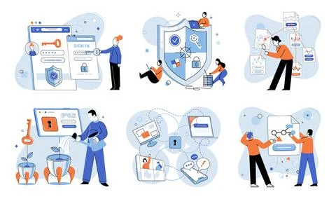 Database security. The database security metaphor likens data protection to Stock Illustration