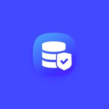Database security icon for web and apps Stock Illustration