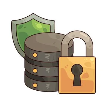 Database security illustration Stockillustratie