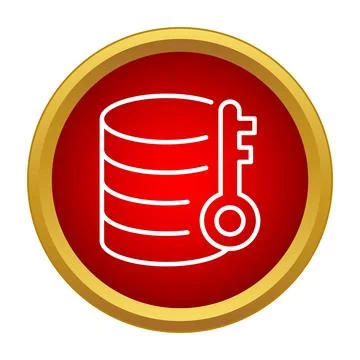 Database security key access concept icon Stock Illustration