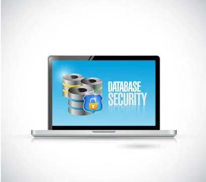 Database security laptop message illustration Stock Illustration