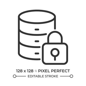 Database security line icon Stock Illustration