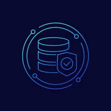Database security line vector icon 스톡 일러스트