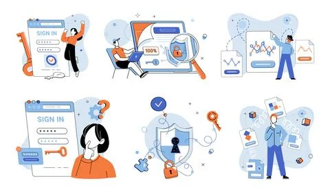 Database security. Personal privacy must be safeguarded within network and 스톡 일러스트