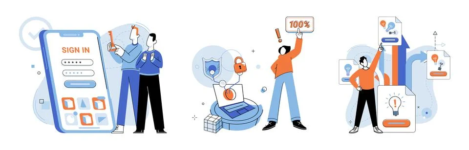 Database security. Protecting databases is crucial for maintaining data security Stock Illustration