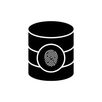 Database Security Protection Black Filled Style Icon Stock Illustration