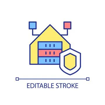 Database security RGB color icon Stock Illustration