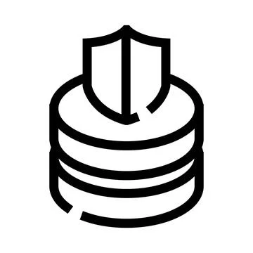 Database security shield protecting valuable digital information Stock Illustration