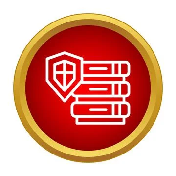 Database security shield protecting valuable server data Illustrazione stock