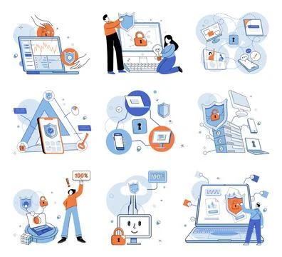 Database security. Software plays vital role in ensuring security databases Ilustração Stock