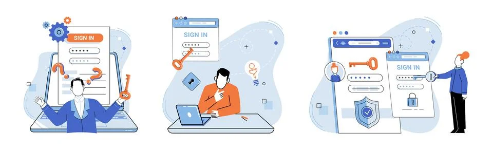 Database security. Technology advancements have enhanced database security Stock Illustration