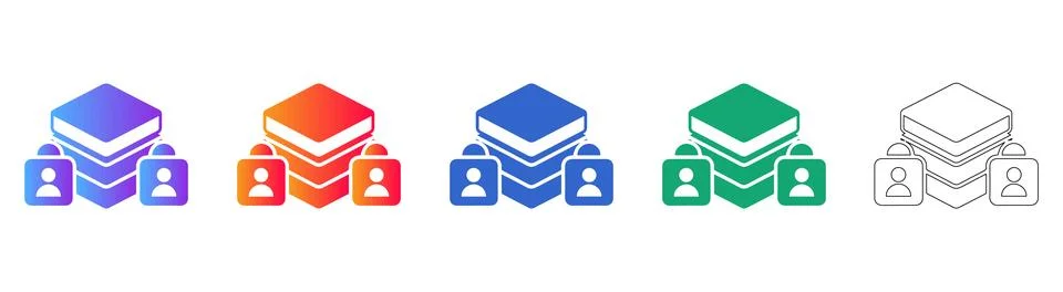 Database Security User Access Icons Stockillustratie
