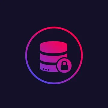 Database security vector icon Stock Illustration