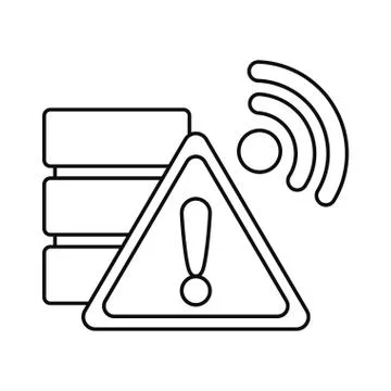 Database server alert wifi on white background 스톡 일러스트