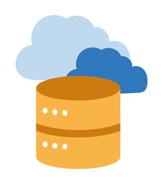 Database server and cloud Stock Illustration