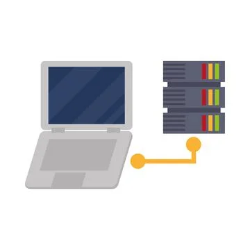 Database server and computer Stock Illustration