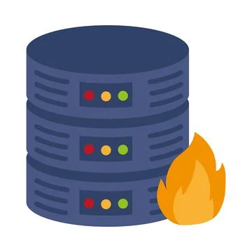 Database server and fire イラスト素材