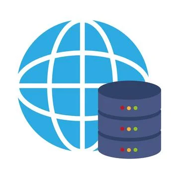 Database server and internet icon Stock Illustration