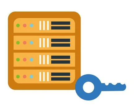 Database server and key Stock Illustration