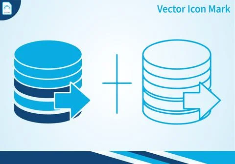 Database server backup icon set for data storage solution. Ilustração Stock