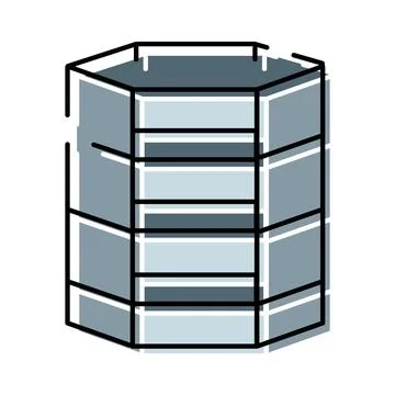 Database server building storing digital information Illustrazione stock