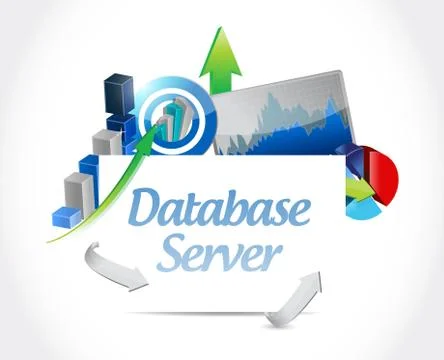 Database server business graph sign concept Stock Illustration