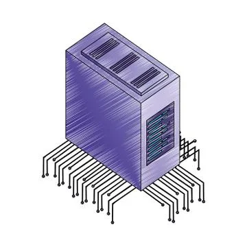 Database server center circuit technology Stockillustratie